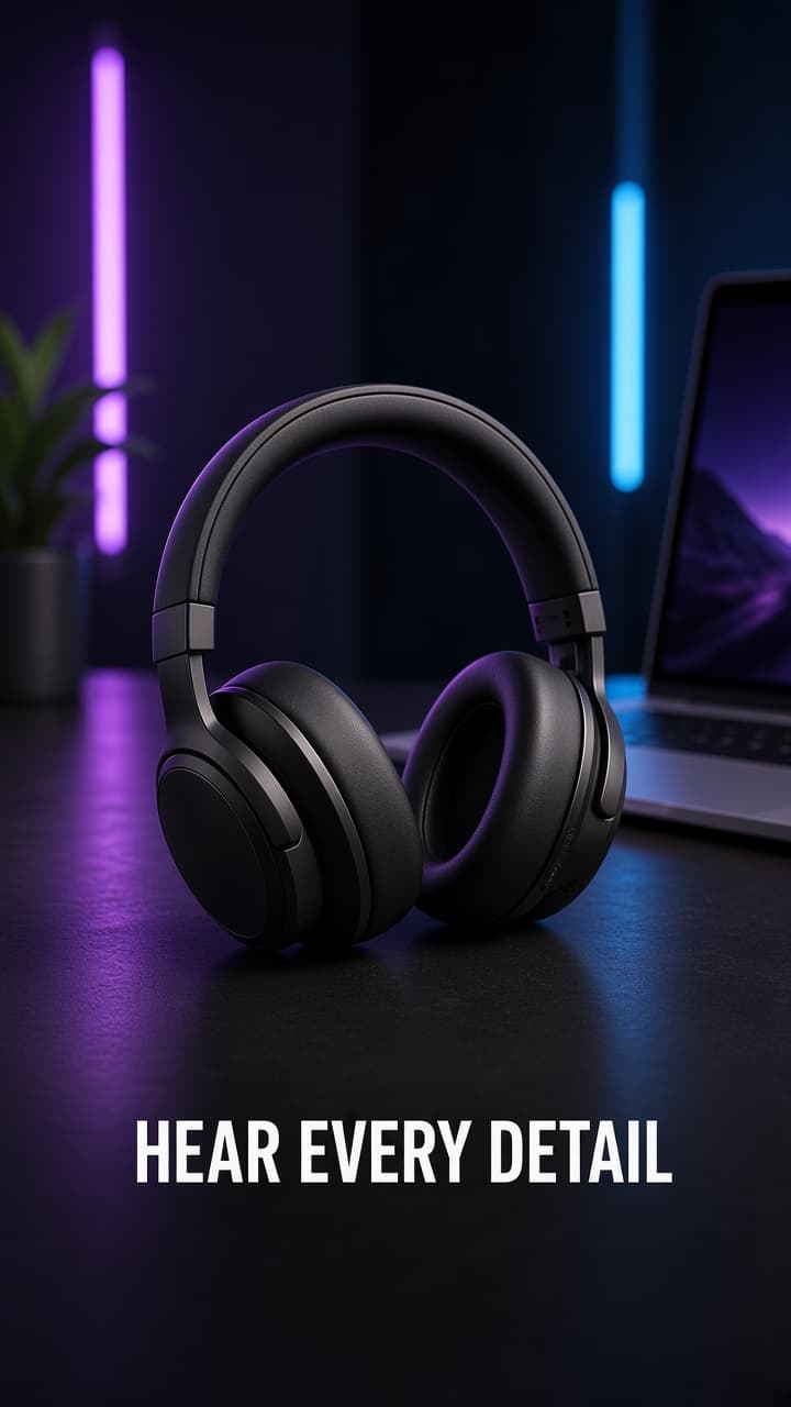 Electronics product ad in a UGC-style vertical frame